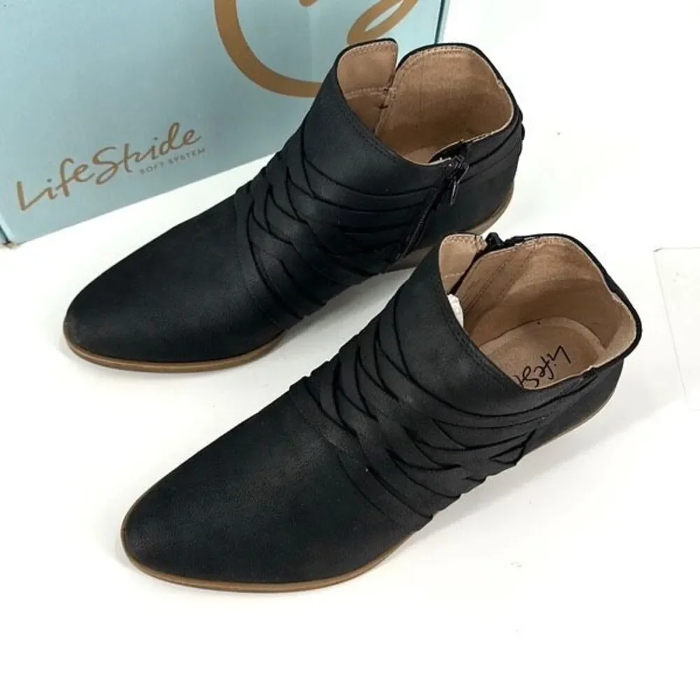 Life Stride Black Ankle Boots
